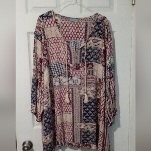 Catherines Patchwork Tunic with Tassels